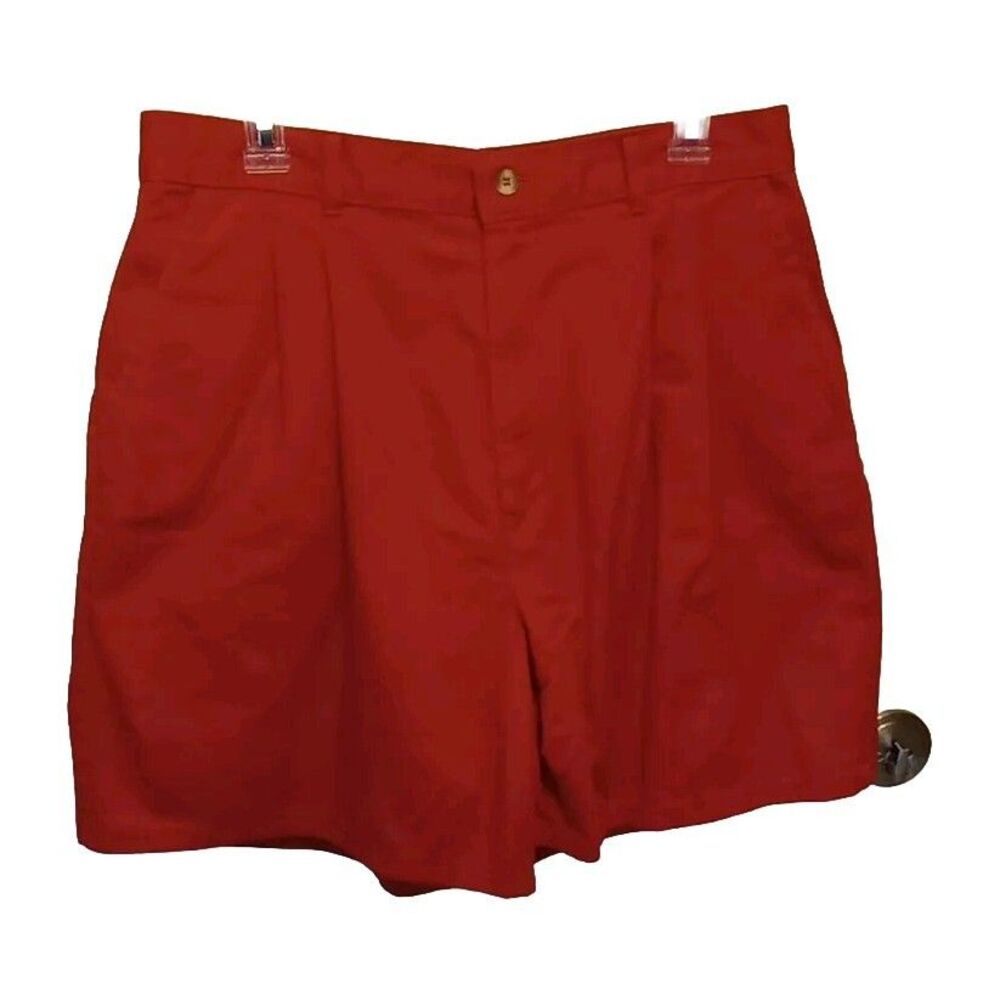 CHIC Women’s Red Shorts Size 18 High Waisted Designer Summer Casual Stretch